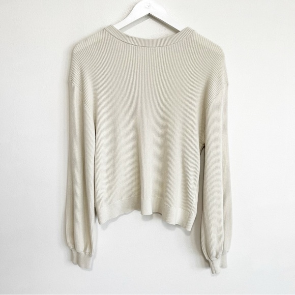 BOGO! Lululemon Reversible Crossover Ribbed Knit Sweater Bone M - Picture 4 of 11